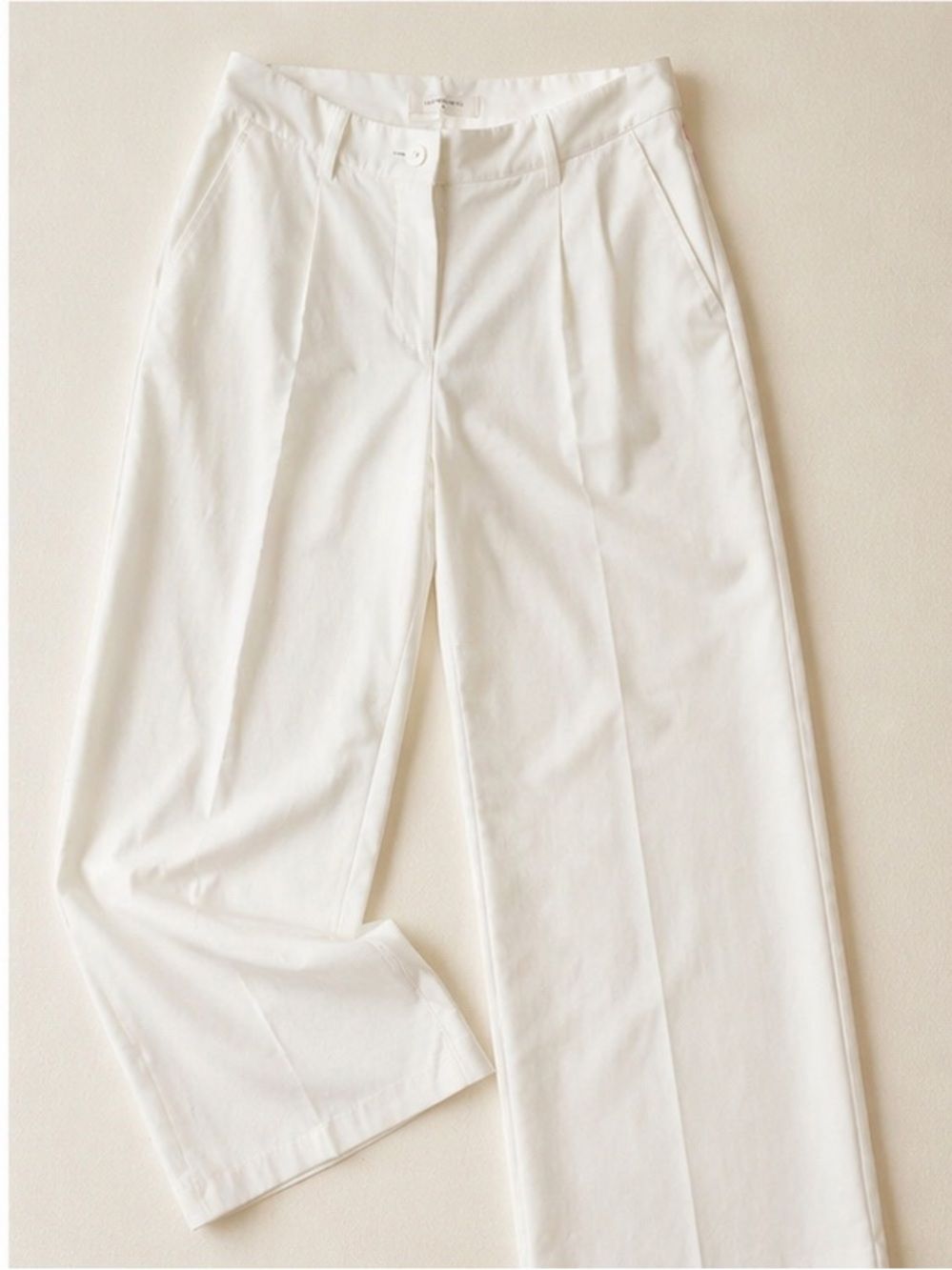 Commense High-Waisted Pleated Trousers - Crisp White